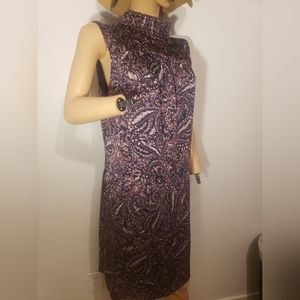 Vince Camuto Paisley Muses High Neck Dress xl excellent condition